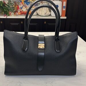 Elegant Black Leather Furla Bag